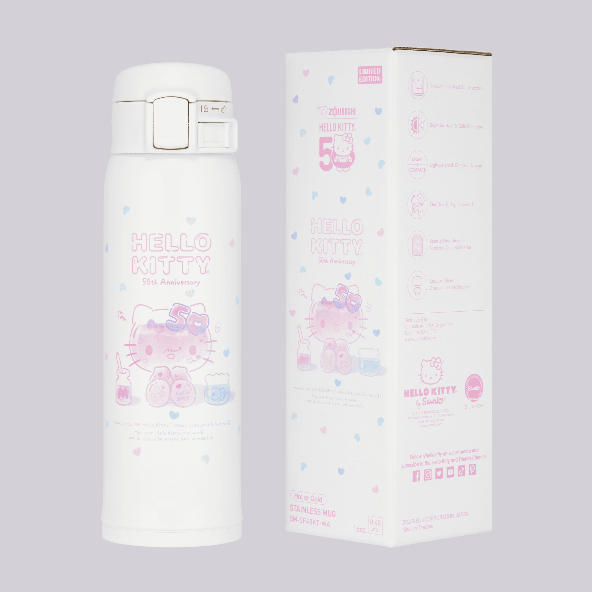HELLO KITTY 50th Anniversary Stainless Mug SM-SF48KT - Image 8