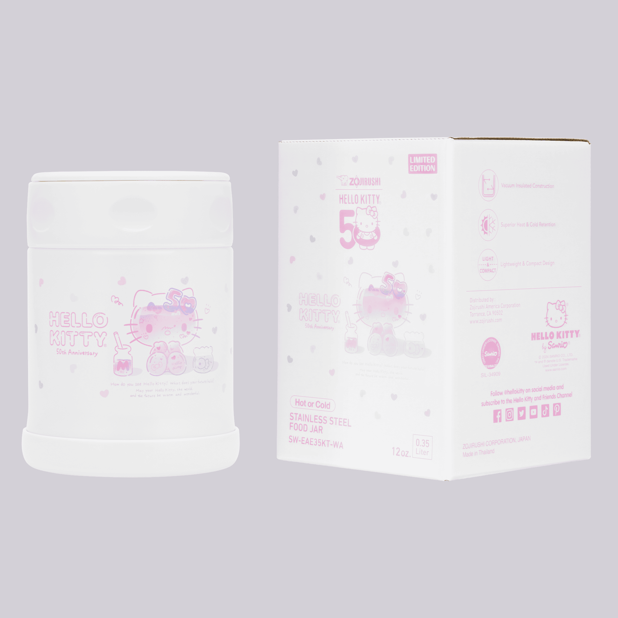 HELLO KITTY 50th Anniversary Stainless Steel Food Jar SW-EAE35KT - Image 6